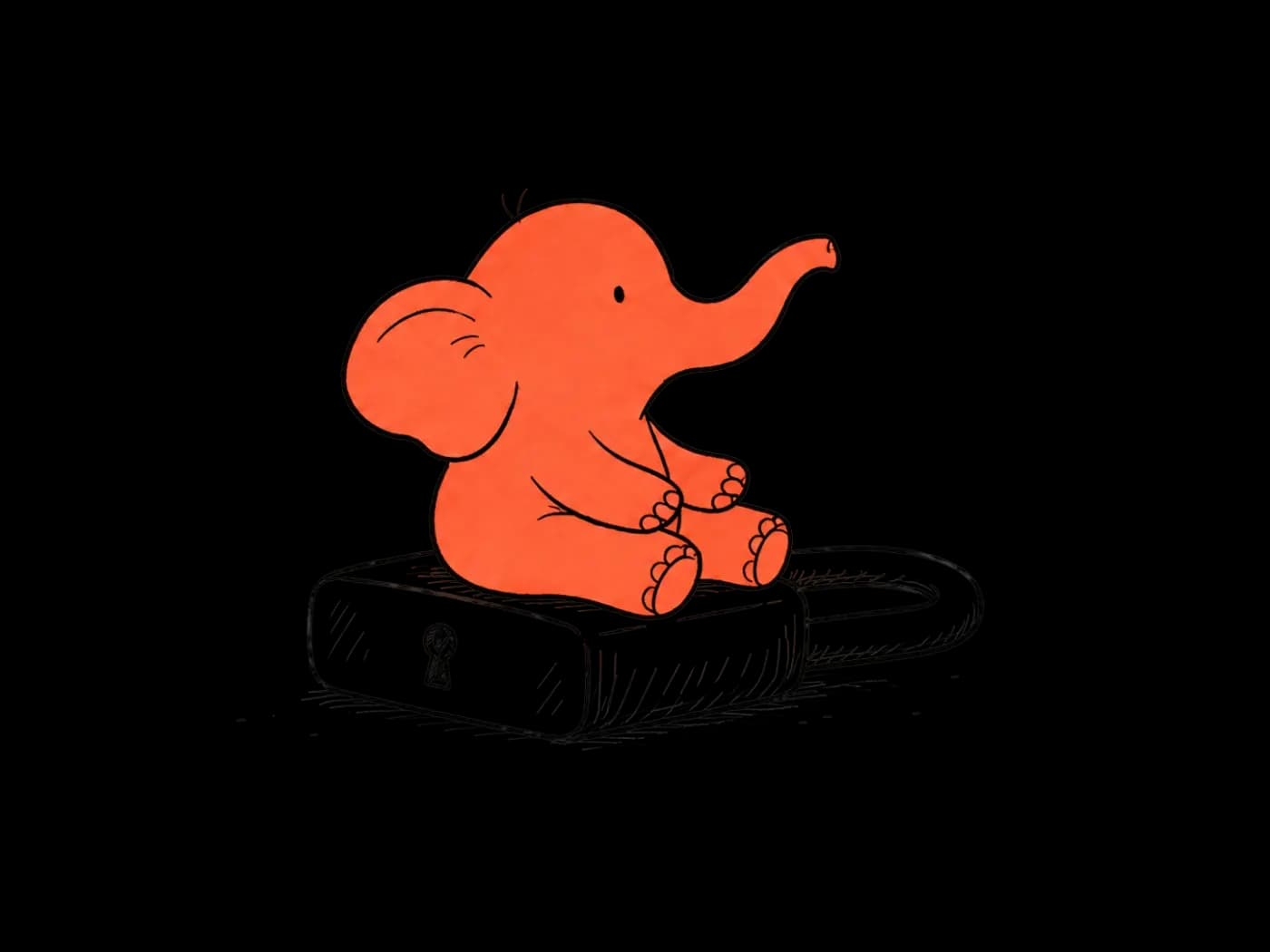 Illustration of an elephant with a padlock